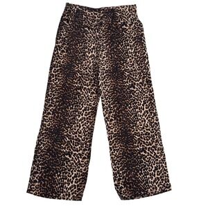 PAIGE Wide Leg‎ Pants Womens 8 Leopard Print Drawstring Festival Indie Sleaze